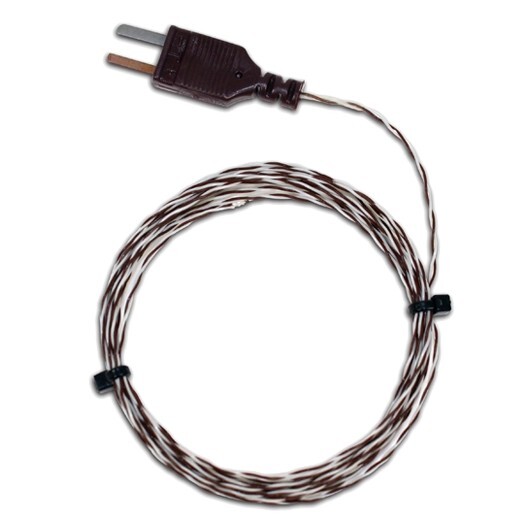 Thermocouple type T, exposed tip, PTFE insulated, 1 m