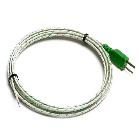 Thermocouple high-temp type K exposed tip, fiberglass insulated, 1 m
